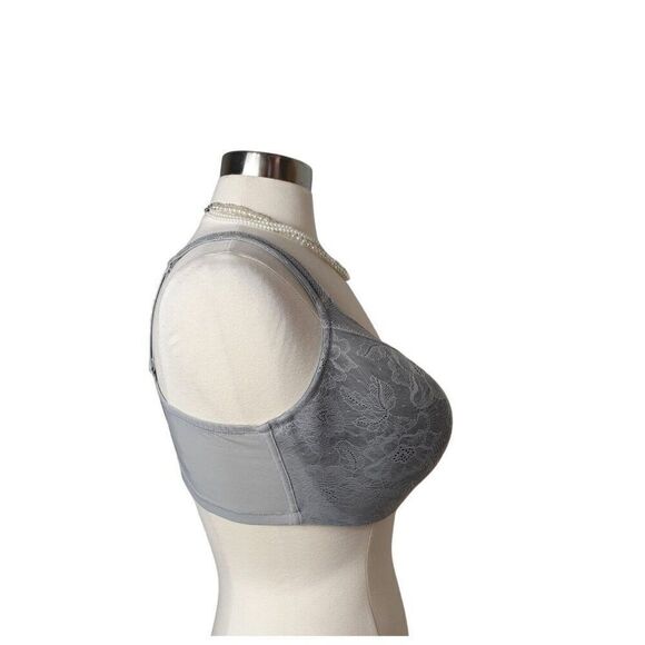 Cacique Lace Full Coverage Bra 42DDD Gray Underwire Lightly Lined 42F - Picture 5 of 8